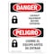 Signmission OSHA, Lockout Equipment Before Entering Bilingual, 10in X 7in Rigid Plastic, 7" W, 10" L, Spanish OS-DS-P-710-VS-1432 - alternate 1